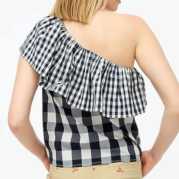NWT J.Crew Poplin Ruffle Shoulder Top - Picture 5 of 11